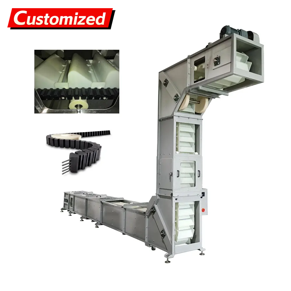 Z Bucket Conveyor with Continuous Rubber Chain for Granules Food Packaging and