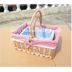 2016 wicker handle basket wicker food basket bread basket liner