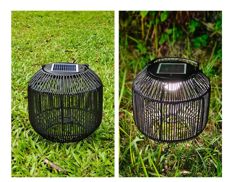 Customized Rattan Woven Solar Lights Portable 3500K IP65 Waterproof
