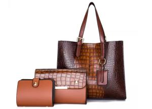 China Anti Abrasion Women PU Handbag Purse Set Reusable Multipurpose factory