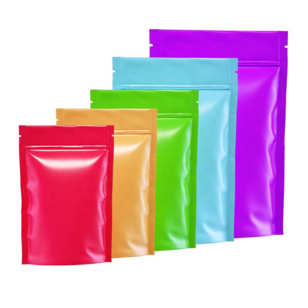 Colorful Printed Stand Up Packaging Pouches Zipper Commercial Packaging Plastic