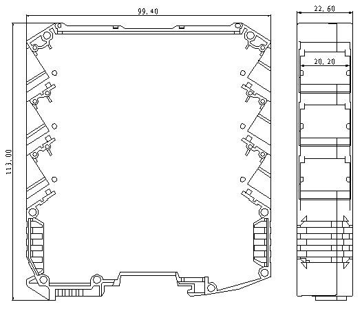 PA66 UL94V-0 PLC Housing For PCB With Terminal Blocks
