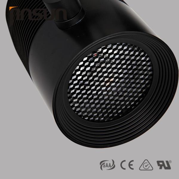 China black finished COB LENS 24/36 degree LED orbit/track light 35w with honey comb net factory