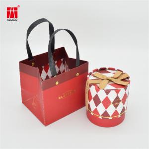 China Round 350g 1.5mm Cardboard Gift Boxes With Ribbon Bow On Lid ODM on sale