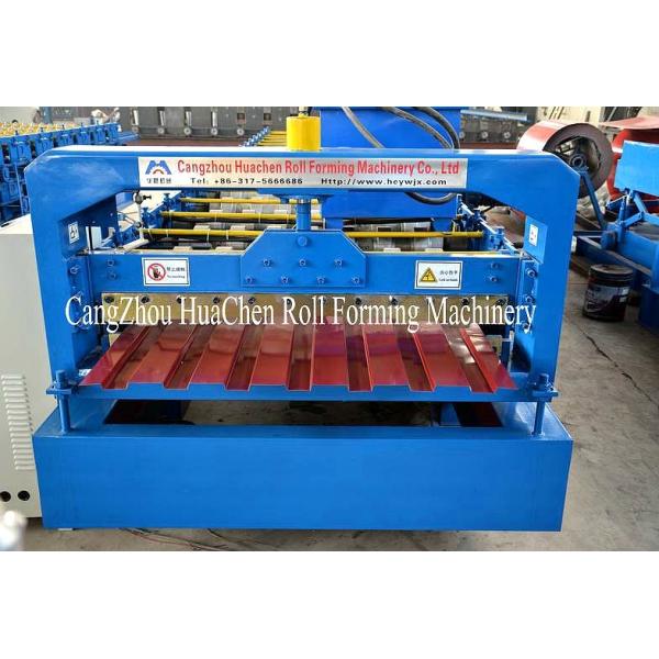 China Galvanized Standing Seam Roofing Sheet Roll Forming Machine Blue Color Coated factory