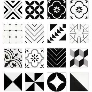 China Nordic INS Style Black White Glazed Porcelain Tiles 300*300mm For Floor And Interior Wall factory
