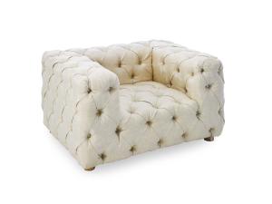 China Tufted buttons upholstered wedding sofa chair for luxury event and party hire with good linen fabric factory