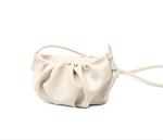 Polyester Lining PU Shoulder Bag Zipper Closure Leather Dumpling Bag