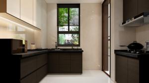 China Wood Grain Elegant And Durable Fadior Modern Stainless Steel Kitchen Cabinet factory