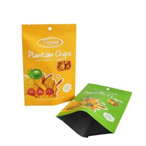 3.5 Mylar Bag Custom Printed Heat Seal Snack Banana Slices 3 Side Heat Seal
