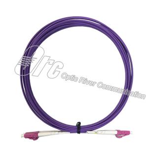 China OM4 Duplex Optical Fiber Patch Cord Violet White Color 850nm LSZH factory
