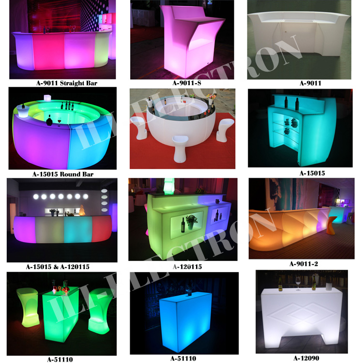 Commercial Luminous LED Bar Counter , Rectangle LED Glow Table Waterproof