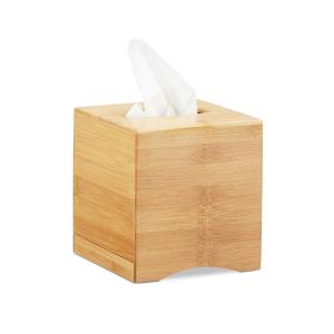 China Bathroom Wooden Tissue Holder Square Tissue Box Easy Cleaning FDA Approved factory