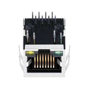 China Resistor LED Rj45 LPJ0012A73NL Single Port Fast Ethernet Connectors factory