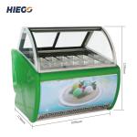 50-60hz Ice Cream Display Cabinet Curved Glass Gelato Display Cabinet