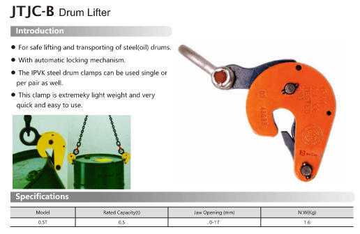 China Securely Grip and Lift Containers with Mechanical Lifting Devices for Jerricans factory