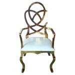 Leather Cover Flower Arm Chair For Reception Area And Group Photo Area