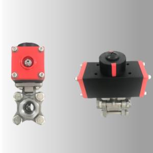 SS304 Pneumatic Actuated Ball Valve Customized BSP Thread Ball Valve