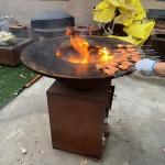 Multi Function Outdoor Charcoal Smoker Steel BBQ Grill In Corten Steel