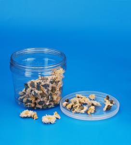 China Plastic Material Airtight Biscuit Jar Transparent Color Easy Opening factory