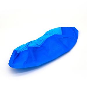 China Non-Woven Blue And White Splicing PP+PE Disposable Dustproof Shoe Cover, Dust-Free Workshop Shoe Cover factory