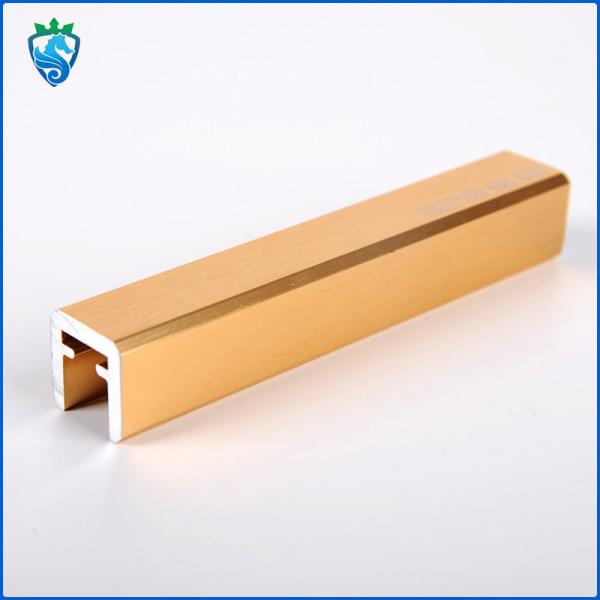 Golden Glass Aluminum Profile For Stairs Section Handrail Card Slot Anti