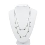 Letter Fashion Jewelry Necklaces Silver Double Chains Steel Color Hiphop Style