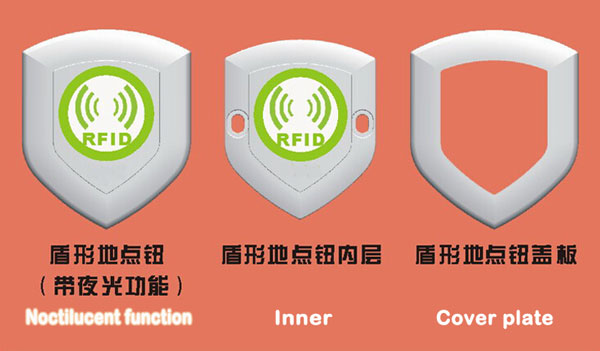 Shield,square Noctilucent patrol place,address button,information button,patrol signage