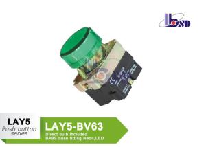 China 400V DC Green Illuminated Push On Push Off Switch / Led Momentary Switch factory