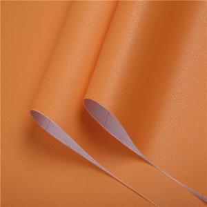 China Solid Color Sand Surface PVC 3D Wallpaper for Hotel Interior Decoration Orange 0.18mm-0.21mm Thickness factory