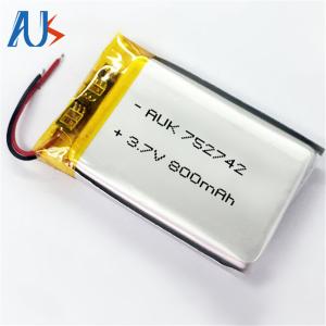 China 1C 3.7V 800mAh Custom LiPo Battery 752742 Single Cell Configuration factory