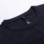 Black Warm Winter Men'S Wool Sweater , Business Casual Crew Neck Sweater