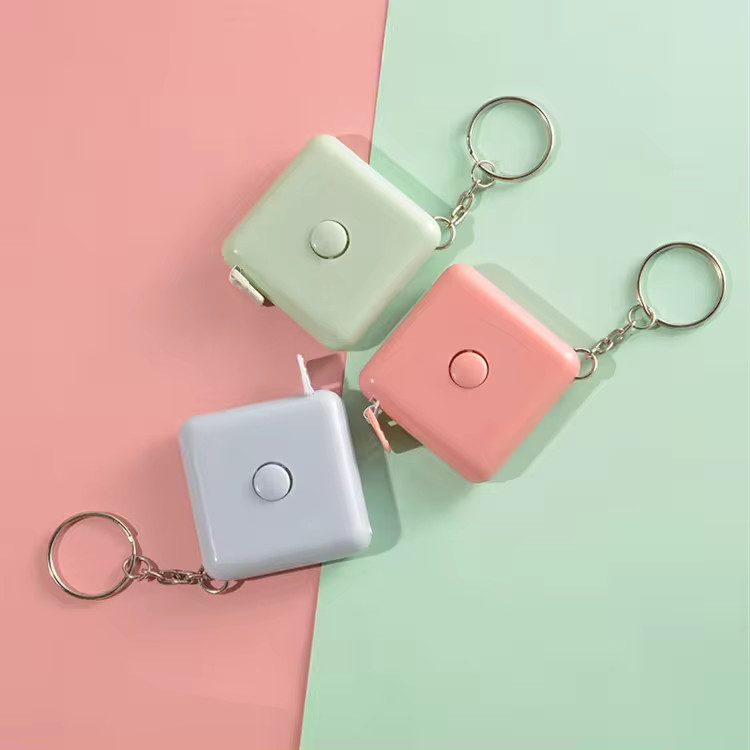 1.5m Portable Keychain Mini Tape Measure For Health And Fitness 60 Inch Square Plastic Measuring Tape With Your Logo