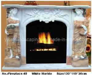 China Figure Stone Fireplace Surround by Hand Carved factory