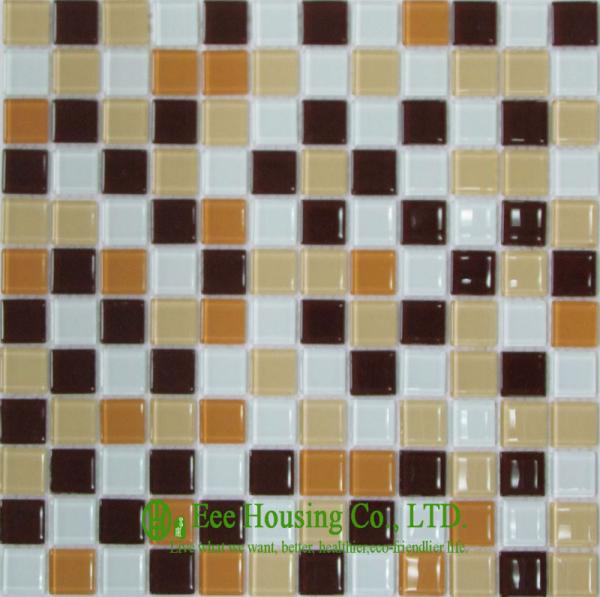 Mixed Color Glass Crystal Mosaic Tile for indoor &outdoor walls,Glass mosaic