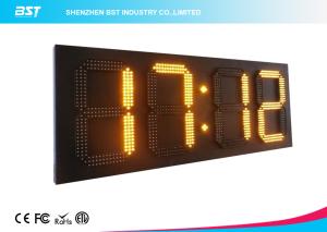 China Simple 22&quot; Yellow Led Clock Display / 24 Hour Digital Wall Clock factory