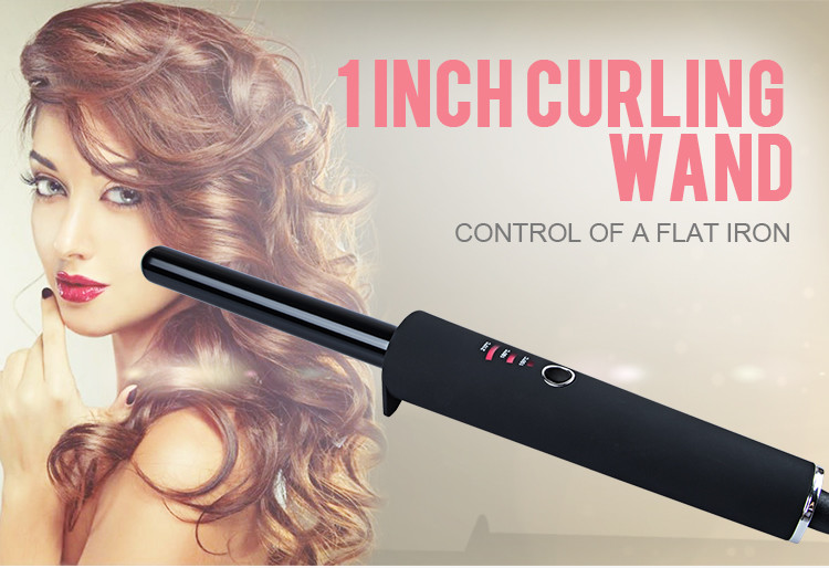 1 Barrel Ceramic Hair Curler Fast PTC Heating with LCD Display