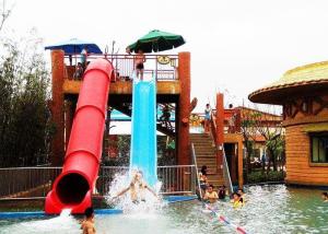 China Adults Tube Water Slide , Outdoor Barreled Sled Inground Pool Slide factory