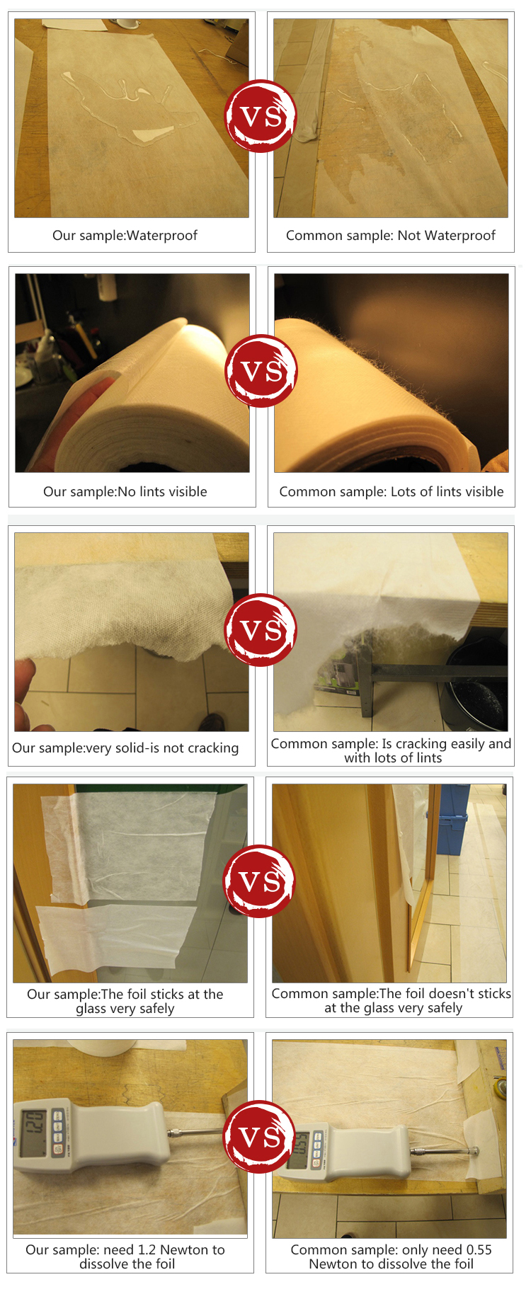 PE Surface Adhesion Surface Protection Non Woven Fabric Roll Multi Layer Heavy Duty