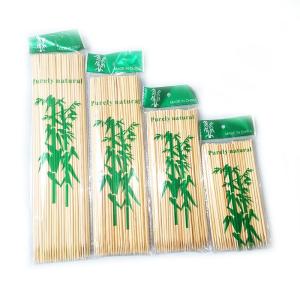 China Custom Logo Wholesale Flat Knotted Bamboo Skewer Stick 35cm 40cm factory