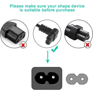 EU 2-Pin C7 Power Cord 1.5m 250V 10A for Laptop