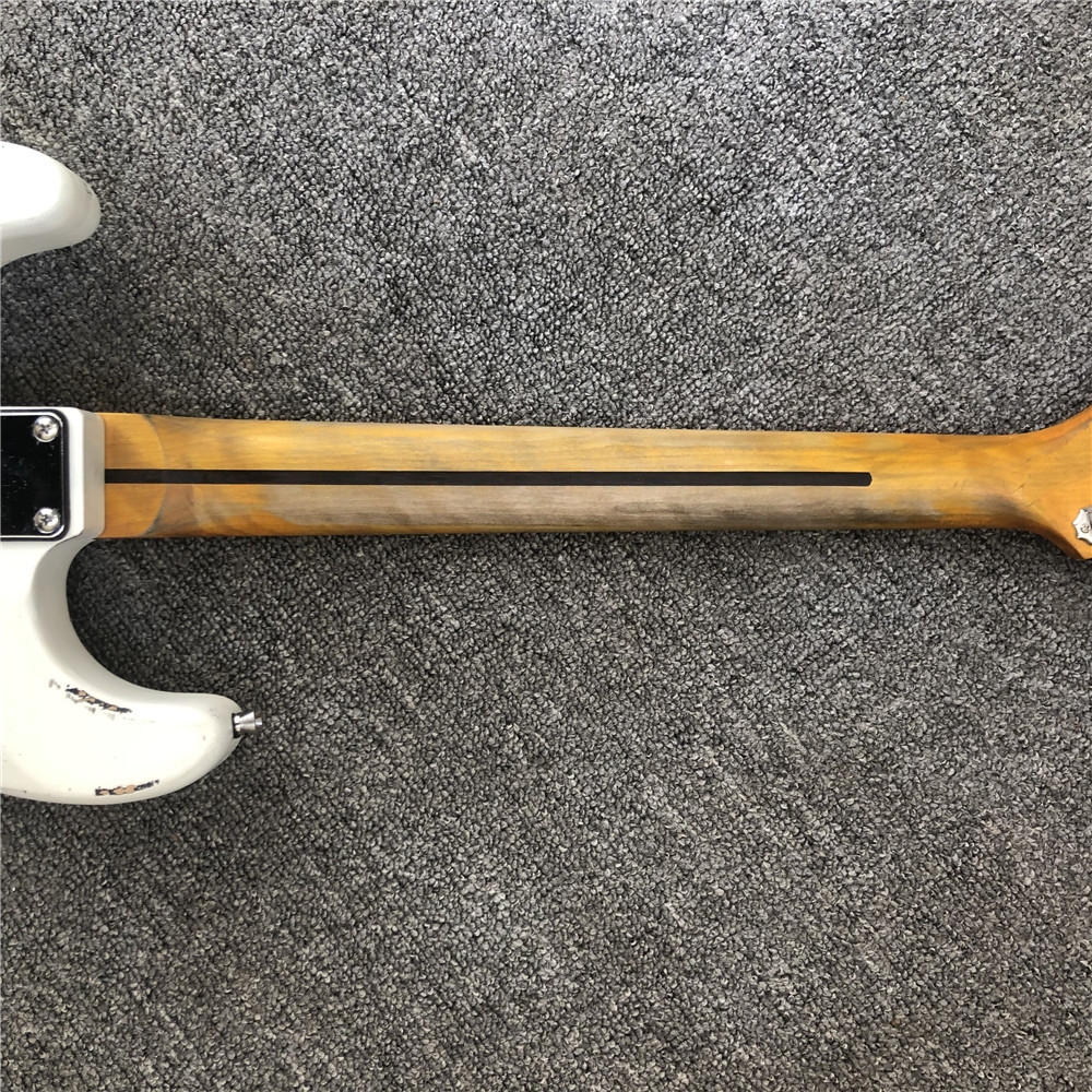 Custom handmade copy of old SRV ST electric guitar 100% handmade Beautiful white polychromatic electric guitar
