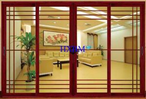 China Wood Grain Color Aluminum Sliding Doors For Luxury Houses factory
