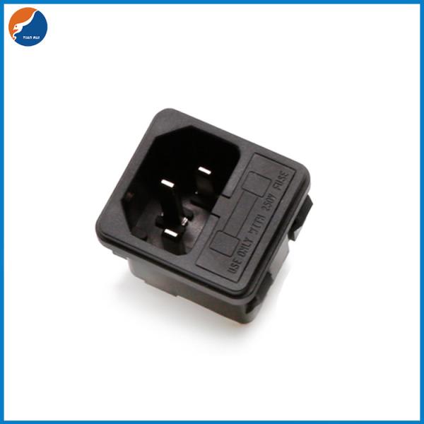 China R14-C-1GB1 Electrical 3 pIN C14 250VAC 10A Power Socket Two In One Socket With Fuse Holder factory