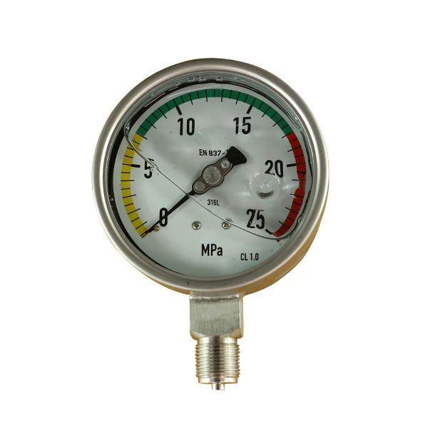 1.5" Glycerin Filled Pressure Gauge 10 Bar 200 Psi 6000 Psi Stainless Steel