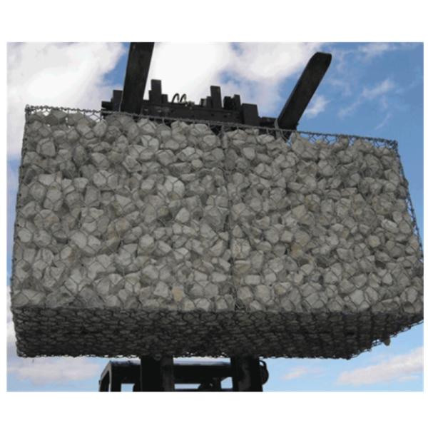 China Anti Rust Woven Gabion Baskets 1mx1mx1m Stone Filled Rock Protection factory