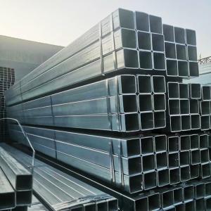 China Hotrolled Gi Square Steel Pipe , Spangled Galvanised Rectangular Tube factory