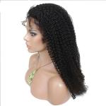 No Shedding 360 Lace Front Human Hair Wigs Afro Kinky Curly 1b Color