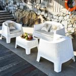 Outdoor Garden Chair Plastic Stackable Coffee Dining Arm Chair Villa Patio