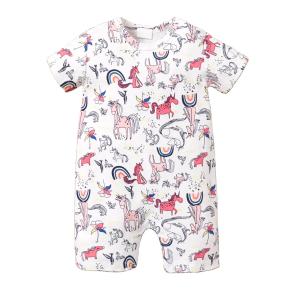 China Good Quality Custom And Stock 100% Cotton Baby Onesie Jumpsuit Low Price Baby Romper for Summer factory